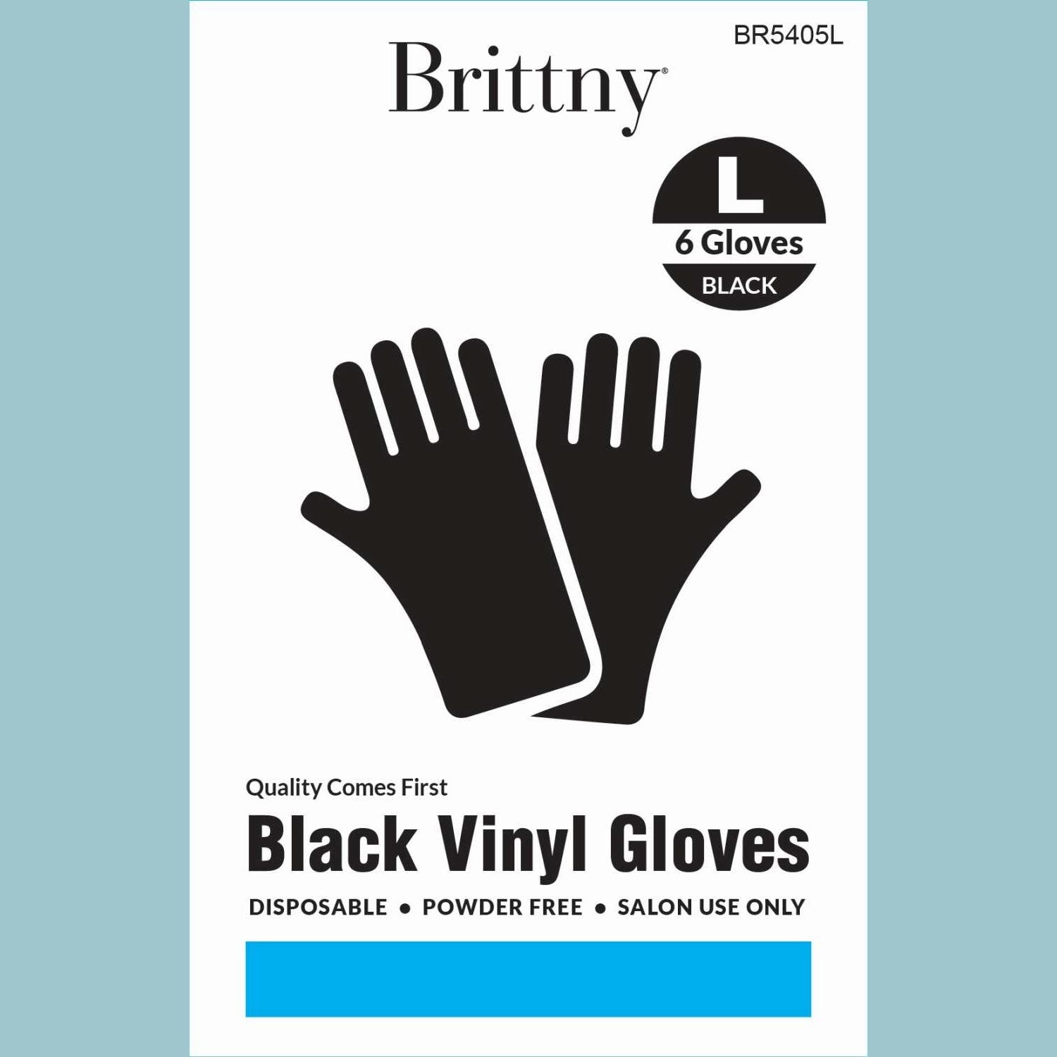 Brittny Gloves Vinyl 6Pcbox Black Brittny Gloves Vinyl 6Pcbox Black